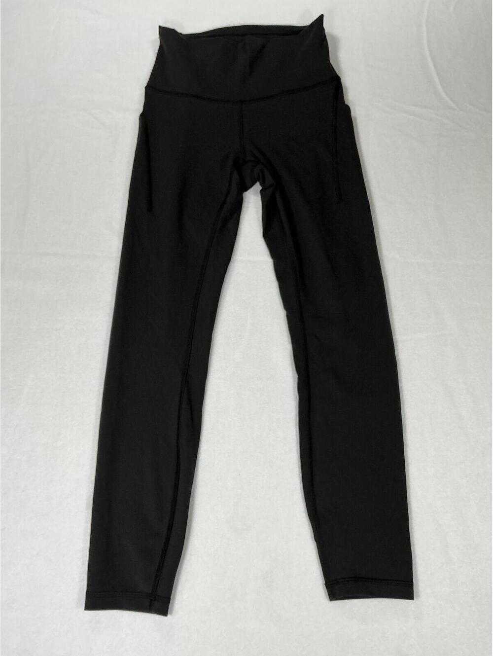 Lululemon Fast & Free Black High Rise Pocket Crop Leggings Size 6